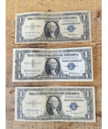 LOT of 3 - 1$ Silver Certificate Series 1957 &amp; 1935 G - £11.79 GBP