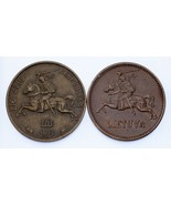 Lithuania 2-Coin Set // 1925 10 Centu (XF) &amp; 1936 5 Centai (AU) - $81.10 CAD
