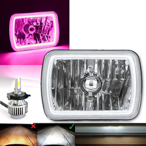 7X6 Pink SMD Halo Glass Metal Headlight 24w White LED Light Bulb Headlamp EACH - £79.91 GBP