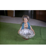 Vtg Soap Dish Sauna Type Lady Holding Sea Shell Dish in Lap - Needs Some... - £31.42 GBP