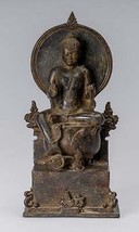 Antico Indonesiano Stile Seduta Bronzo Giavanese Insegnamento Buddha - - £1,464.53 GBP