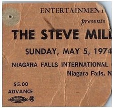 Vintage Steve Miller Ticket Stumpf Kann 5 1974 Niagara Falls New York - £42.99 GBP