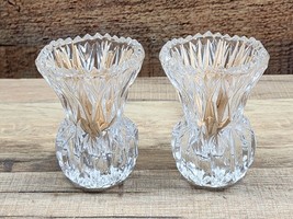 Princess House 24% Genuine Lead Crystal Glass 3&quot; Toothpick Holder - MATCHED PAIR - £19.33 GBP