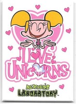Dexter&#39;s Laboratory Animated TV Dee Dee I Love Unicorns Refrigerator Mag... - £3.18 GBP
