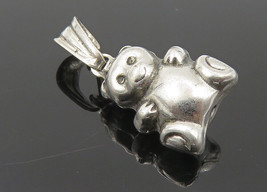 ITALY 925 Sterling Silver - Vintage Shiny Petite Teddy Bear Pendant - PT8516 - £18.84 GBP