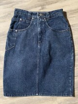VTG Calvin Klein Jean Skirt 80&#39;s Denim Size 5 Made In USA Knee Length - $22.24
