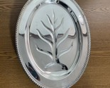 WM Rogers Silverplate Footed Serving Meat Platter Silver Tray Tree 16 x 12 - £13.30 GBP