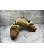 L.L Bean Slippers Women 8M Wicked Good shoes Brown Suede Shearling Line ... - $37.44