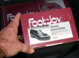 New 10C Crispy In The Box Footjoy Black Classic Tassle Loafer Dress Shoe 73478 - £72.81 GBP