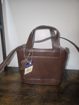 Vintage NWT Hillard &amp; Hanson Cognac Leather Bucket Crossbody Bag - $395.16 MXN