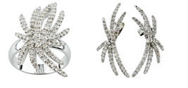 Beautiful 14k Diamond Firework Ring and Stud Earrings Set TDW = 2.30 Cts - £2,842.89 GBP