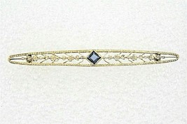 Vintage Blue Topaz 14k Yellow Gold Pin 3.3g - $563.50