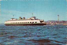 Elliot Bay Seattle Wa ~Ferryboat Tillikum~ Spazio Ago IN Distanza Postcard 1960s - £7.54 GBP