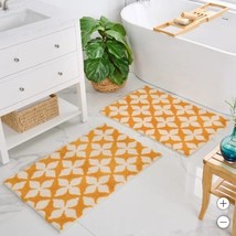 Welhome Purely Organic Bath Rug Orange Cream 2-Pack Printed Butta 24&quot; x 36&quot; - $64.99