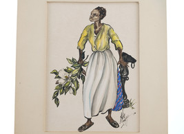 Alice Scott (1924-2005) Original Watercolor of South Carolina Gullah woman - £291.93 GBP