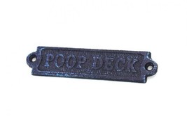 [Pack Of 2] Rustic Dark Blue Cast Iron Poop Deck Sign 6&quot; - £24.54 GBP