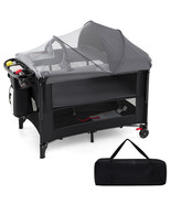 Foldable Baby Bassinet with 4 Adjustable Heights Changing Table and Matt... - $4,778.31 MXN