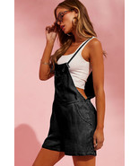 Black Grommet Tie Straps Casual Denim Romper - $21.35