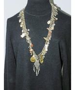39.5&quot; LONG HANDMADE SILVER COLOR &#39;CHACHKA&#39;/&#39;MILAGROS&#39; NECKLACE - $115.00
