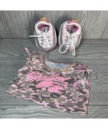 Build A Bear Spoiled camoflauge shirt AND Skechers Shoes Pink Glitter - $11.88