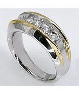 2Ct Round Cut Diamond Lab Created Wedding Band Ring Men&#39;s 14K White Gold... - £117.15 GBP