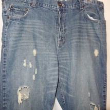 Blue Jeans Distressed Size 38 x 32 Measured 40 x 31 Ripped Worn Denim Ma... - $16.89