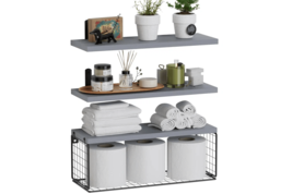 Bathroom Shelf Over Toilet, Floating Bathroom Shelf Wall Mounted with Wi... - $78.00