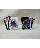 Fun Aces Playing Card Suit Costume Glasses Poker Face Gambler Casino Veg... - $179.24 MXN