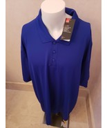 UNDER ARMOUR MEN&#39;S HEATGEAR BLUE POLO SHIRT STRETCH POLYESTER LOOSE XL $... - €22,18 EUR