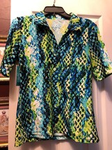 Nwt Ladies Tzu Tzu Sport Komodo Snakeskin Daisey Short Sleeve Golf Shirt - L - £51.83 GBP
