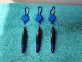 Retractable Badge Carabiner Reel Pen Retractable Pen Holder Wire Puller Blue - £5.58 GBP