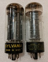 5U4GB Sylvania Matched Pair Tubes NOS Testing Black Plates Top Halo Getter - $24.31