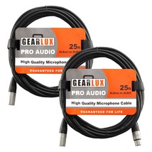 Gearlux XLR Microphone Cable, Fully Balanced, Male to Female, Black, 25 Feet - 2 - £30.50 GBP