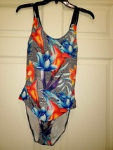 Ladies Sz L One Piece Swimsuit Geometric and Floral Pattern Unbranded - £20.87 GBP