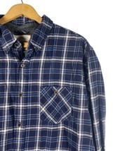 Weatherproof Flannel Shirt XL Button Down Mens Blue White Long Sleeve Lu... - £29.23 GBP