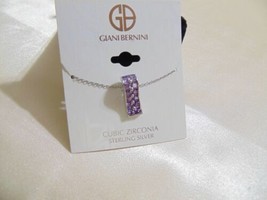 Giani Bernini 18&quot;Sterling Silver Purple Cubic Zirconia Pendant Necklace R305$110 - $41.27