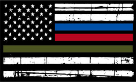 Thin Horizontal Flag decal MAGNET American Flag Firefighter, Police, Mil... - $5.93+