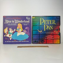 Vtg Walt Disney Peter Pan Alice in Wonderland Vinyl Record Album Song Decor READ - £18.63 GBP