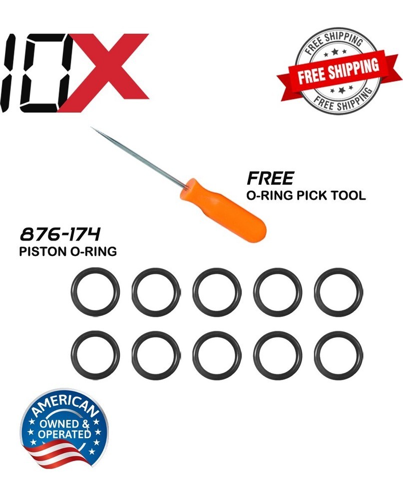 10 Pcs 876-174 Aftermarket Piston O-Ring For Hitachi NV45AB &amp; Free Pick ... - $10.89