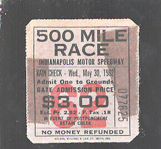 Indianapolis 500 Race Day General Admission Ticket Stub 1962-$3.00 ticket-Siz... - $27.16