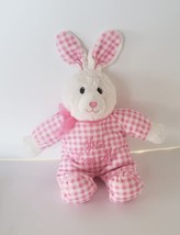 Dan Dee Musical Plush White Bunny Rabbit Sings &quot;Jesus Loves Me&quot; Pink Gingham - £12.82 GBP