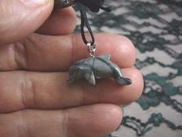 an-dol-6) DOLPHIN porpoise gray Picasso marble carving Pendant NECKLACE ... - £6.04 GBP