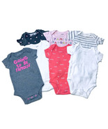 Baby Girl Size 3M Set Of 7 Mixed Brand Short Sleeve Essential Bodysuits - £8.61 GBP