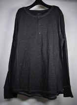 Isaora IO Mens Shirt Henley Gray LS Top XL - $40.59