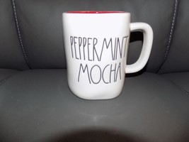 Rae Dunn Peppermint Mocha Mug With Red Interior Ll Artisan Collection By Magenta - £18.92 GBP