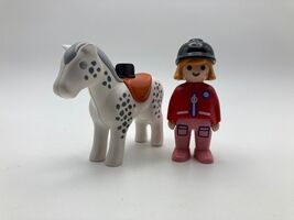 Playmobil Horse Pony and Girl Rider Figure Vintage Equestrian Toy Figurine - $6.90