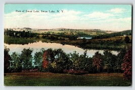 Part Of Swan Lake New York Postcard Vintage Hills Trees NY State Curt Teich - £14.03 GBP