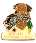 Lions Club 5M5 1981 Robbinsdale MN Pin Hunting Dog Mallard Duck Enamel P... - €11,14 EUR
