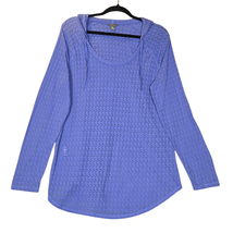 Eddie Bauer Womens XL Knit Pullover Sweater Hoodie Blue Sheer Lightweigh... - $198.21 MXN