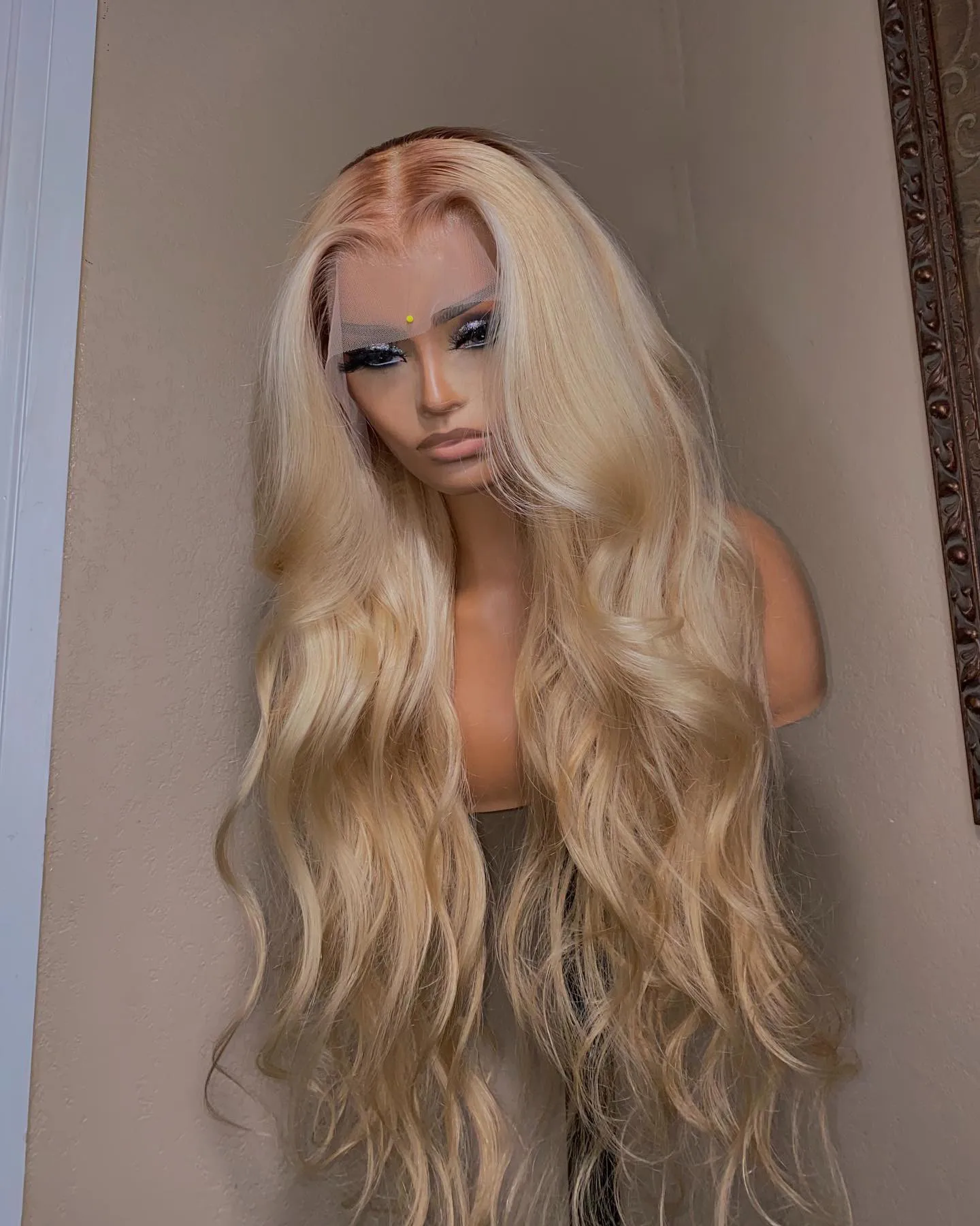 13x4 Transparent 613 HD Lace Frontal Wig 4×4 Glueless Bleached 13×6 Blonde Col - £78.61 GBP+